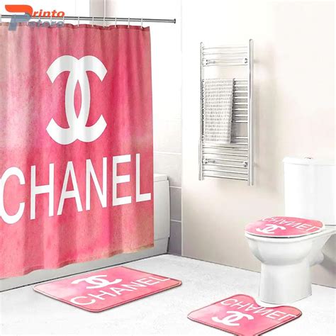 chanel shower curtain|Chanel bathroom curtain.